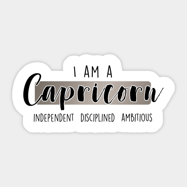 I am a Capricorn Sticker by MissOstrich